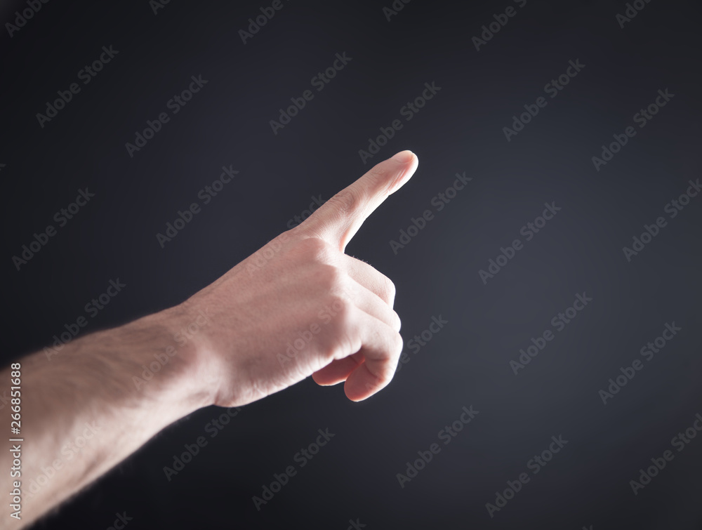 Hand pointing or touching finger in screen. Hand pointing or touching finger in screen.
