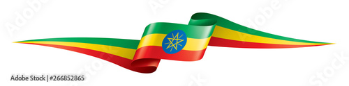 Ethiopia flag, vector illustration on a white background photo