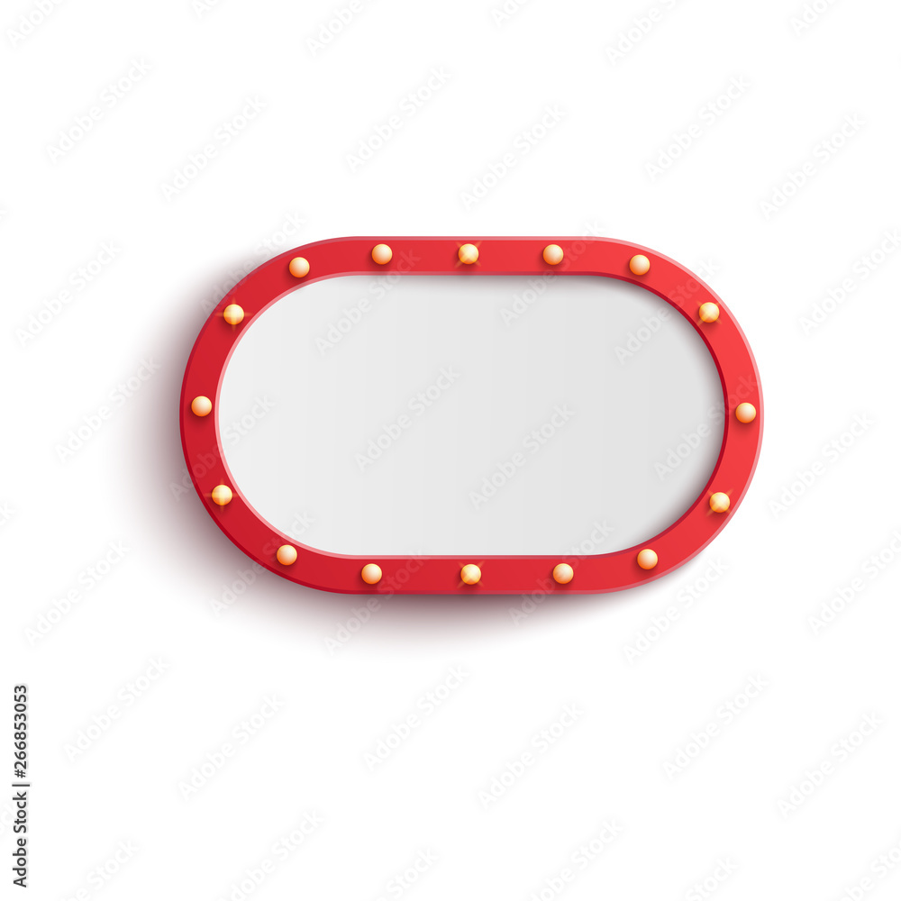 Obraz premium Vector light bulb red vintage retro frame