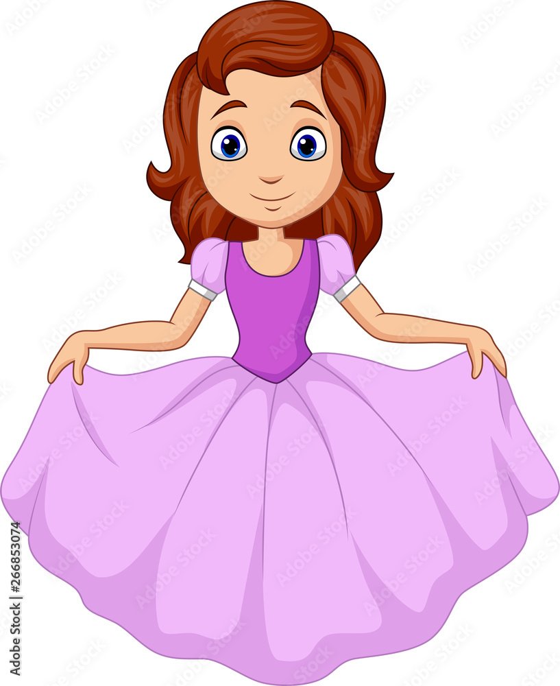 Cute little princess isolated on a white background