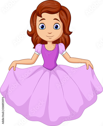 Cute little princess isolated on a white background