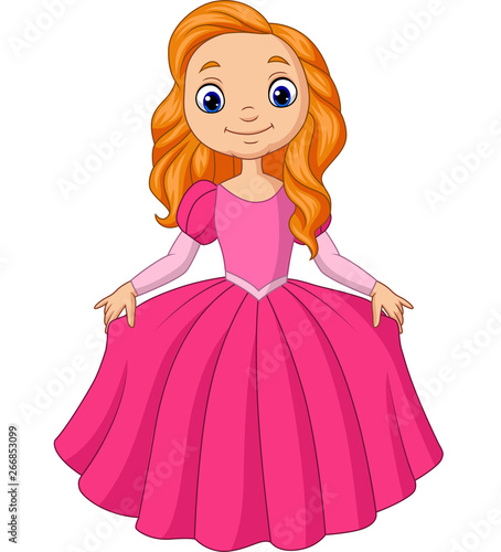 Cute little princess isolated on a white background