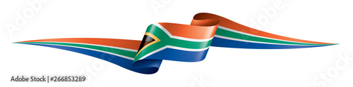 south africa flag, vector illustration on a white background