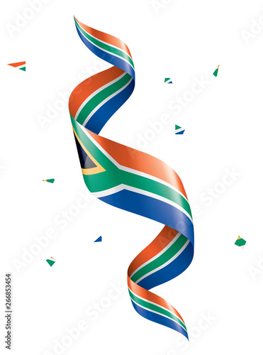 south africa flag, vector illustration on a white background