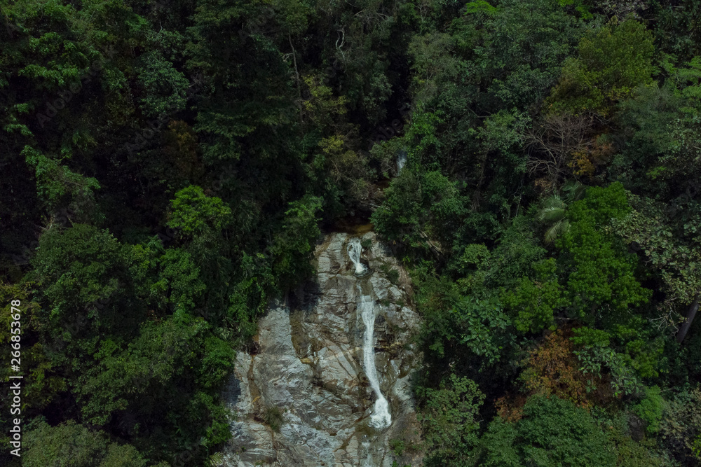 An aerial view of Lata Iskandar waterfall in Tapah, Perak.