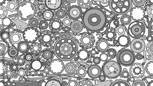 Auto spare parts and gears, seamless pattern for your design