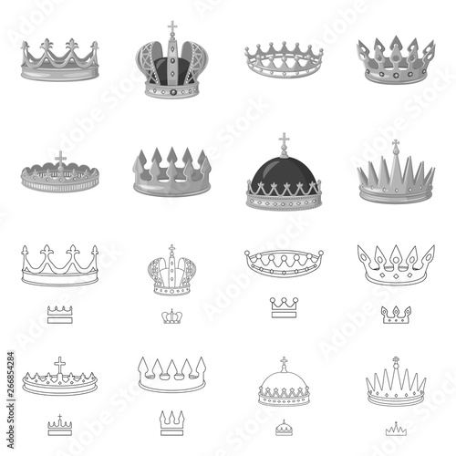 Isolated object of medieval and nobility symbol. Collection of medieval and monarchy vector icon for stock.