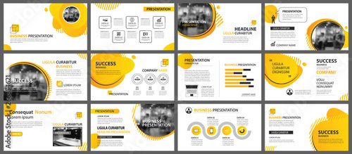 Presentation and slide layout background. Design yellow and orange gradient geometric template. Use for business annual report, flyer, marketing, leaflet, advertising, brochure, modern style.