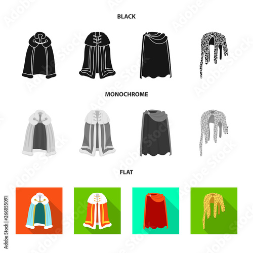 Vector design of material and clothing sign. Set of material and garment stock vector illustration.