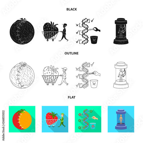 Vector design of test and synthetic icon. Collection of test and laboratory stock symbol for web.