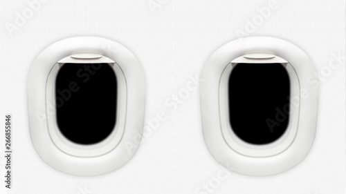 modern airplane cabin interior window wall side view of panel with window inside aircraft passenger compartment seat to view outside from plane air travel aviation transportation landscape background