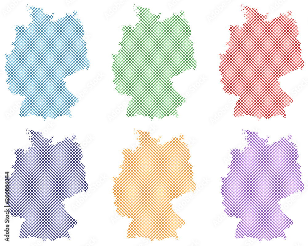 Fototapeta Karten von Deutschland auf einfachem Kreuzstich