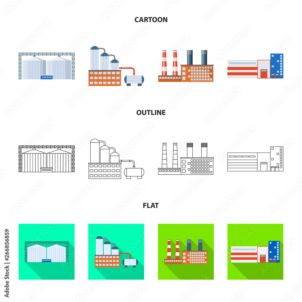 Vector design of production and structure sign. Set of production and technology stock vector illustration.