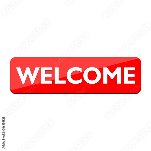 Red Welcome sign