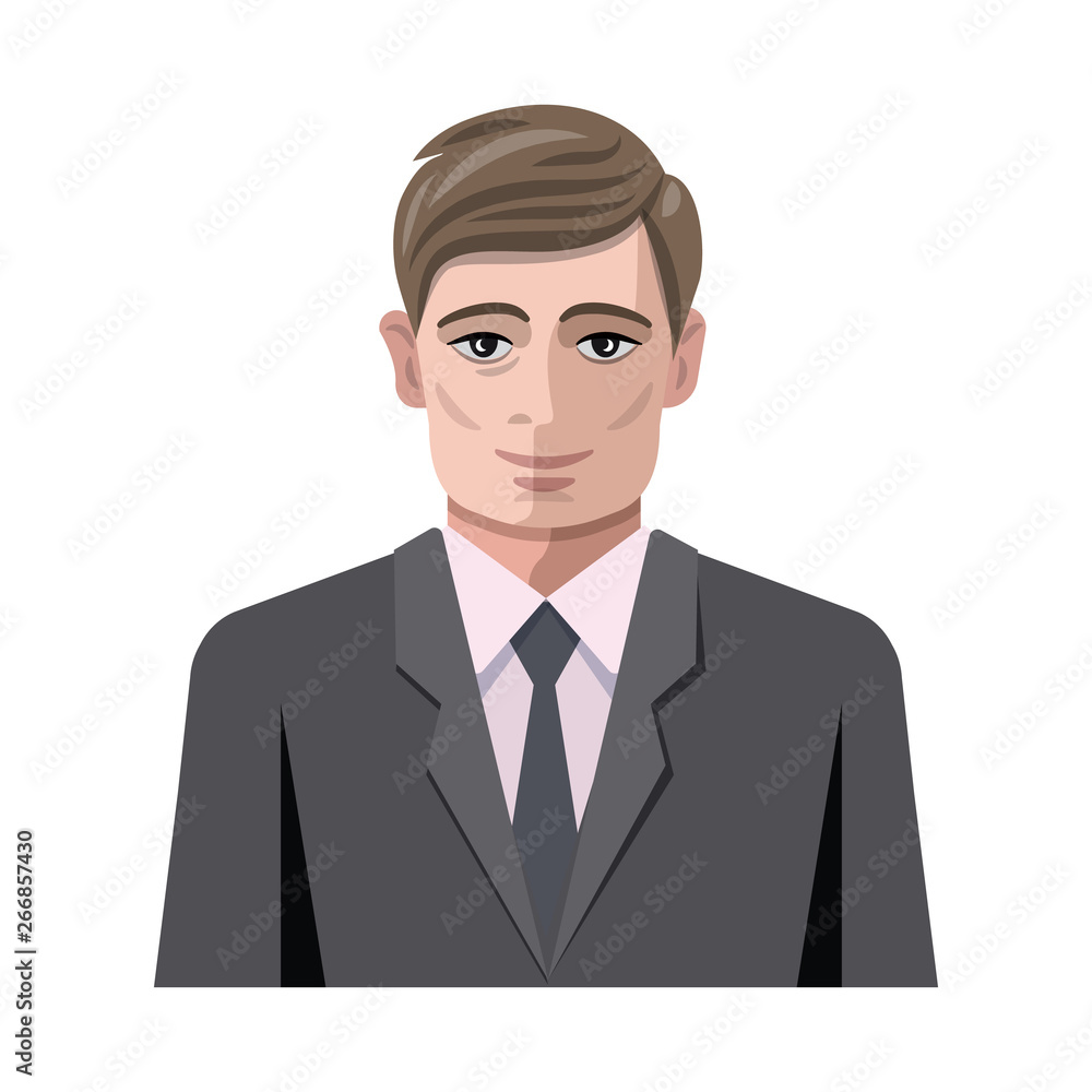 Vector illustration of avatar and face sign. Set of avatar and profile stock symbol for web.
