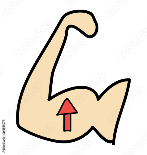 Doodle icon design of bicep muscle