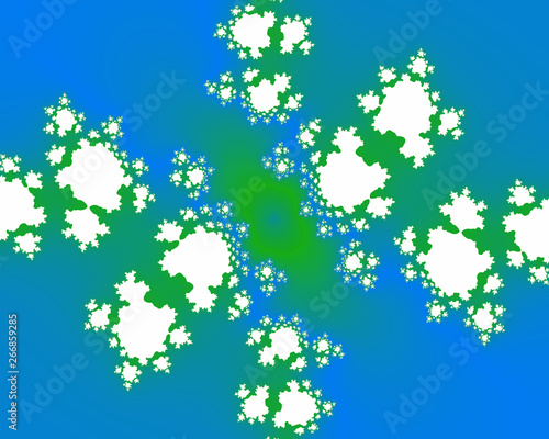 Phosphorescent fractal, abstract decorative flowery design © damaisin1979
