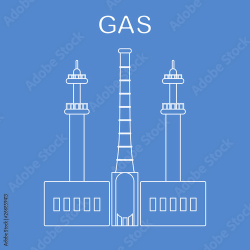 Gas processing plant. Industrial theme.