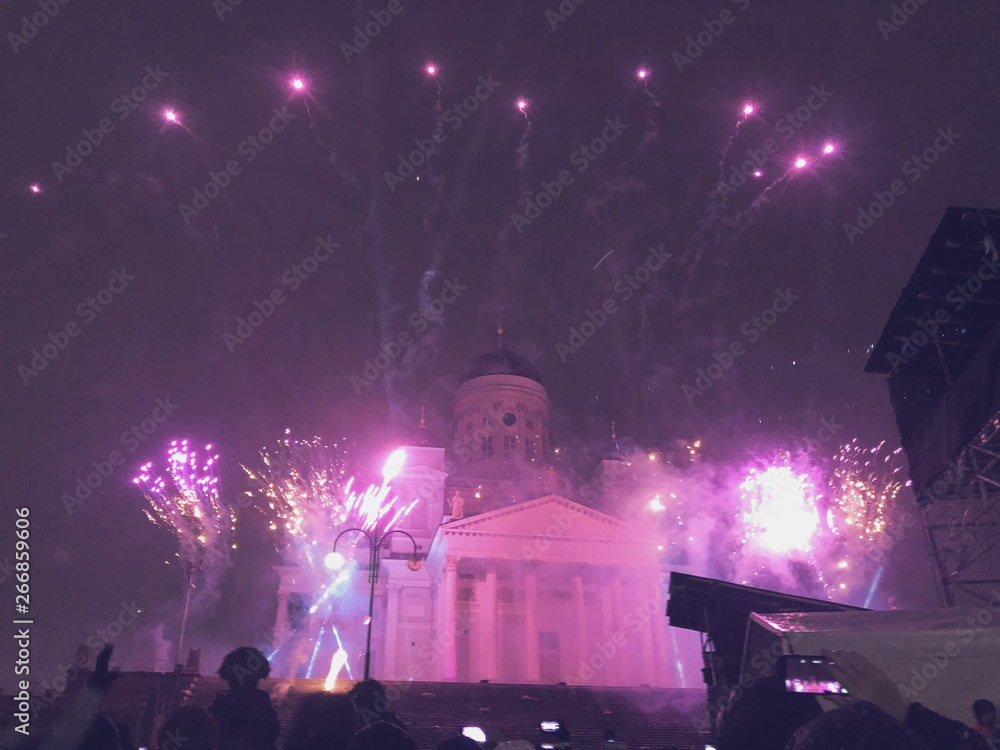 fireworks in Helsinki new year