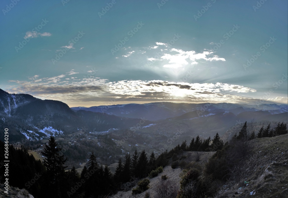 sunset in the Bucegi Mountains