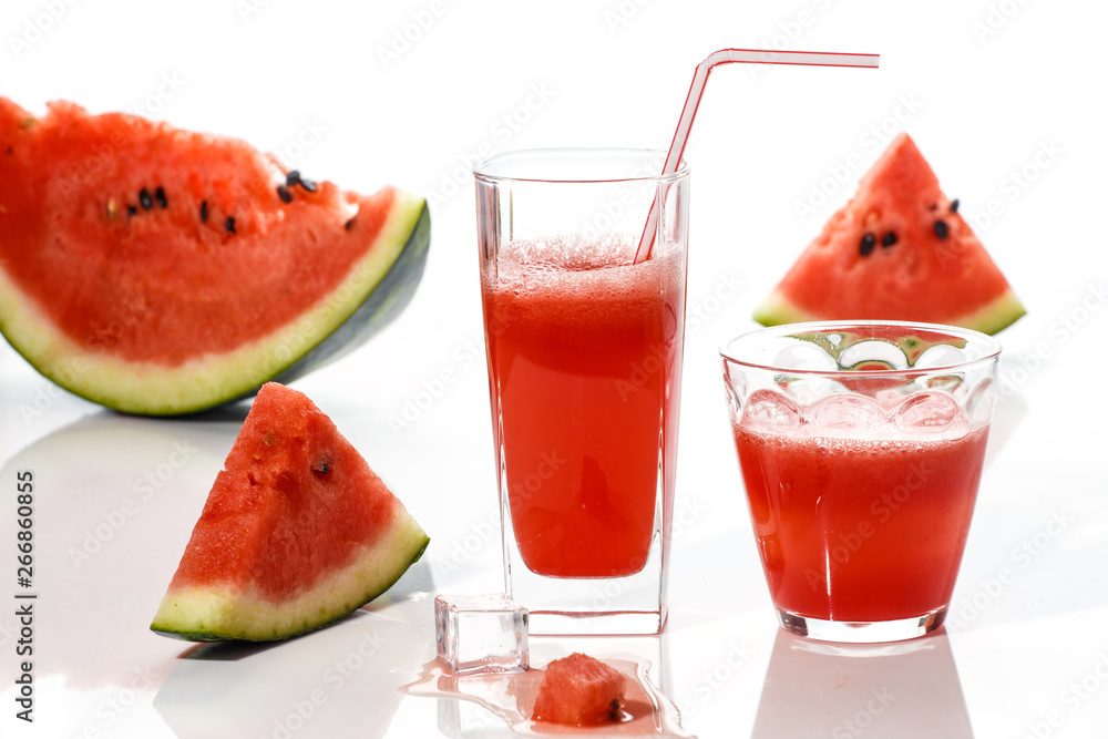 Fresh watermelon and watermelon juice Fresh watermelon and watermelon juice