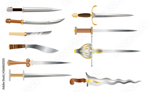 Daggers - a set of cold weapons of different countries and epochs photo