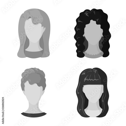 Vector illustration of character and profile symbol. Collection of character and dummy stock symbol for web.