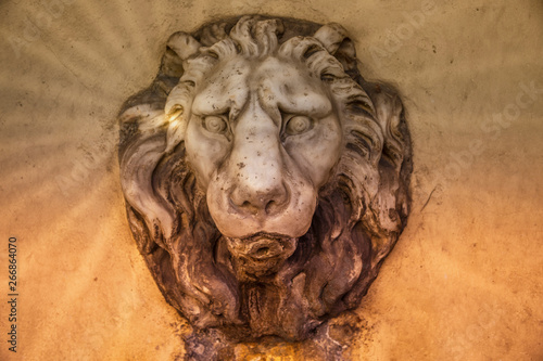 Stone Lion on a fountain in Fiesole