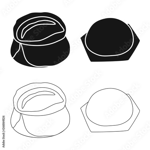 Isolated object of products  and cooking sign. Set of products  and appetizer stock symbol for web.
