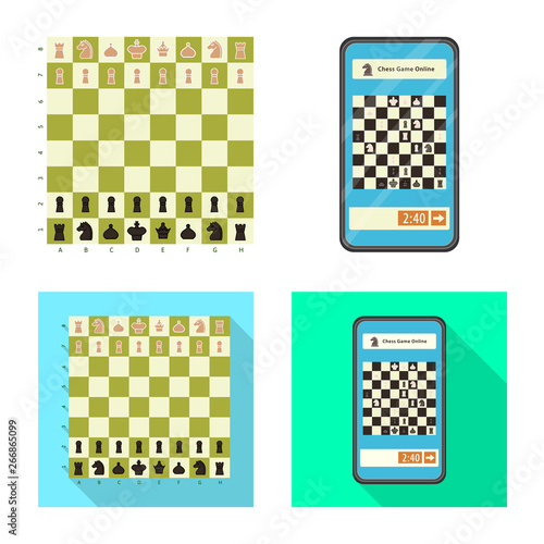Vector design of checkmate and thin icon. Set of checkmate and target stock vector illustration.