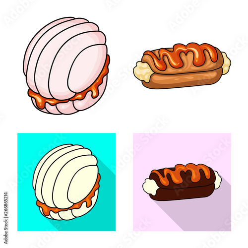Vector design of confectionery and culinary icon. Set of confectionery and product stock vector illustration.
