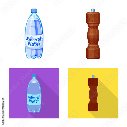 Isolated object of cooking and sea symbol. Collection of cooking and baking   stock vector illustration.