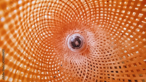 Close Up of Luxury Wicker Bamboo Lamp