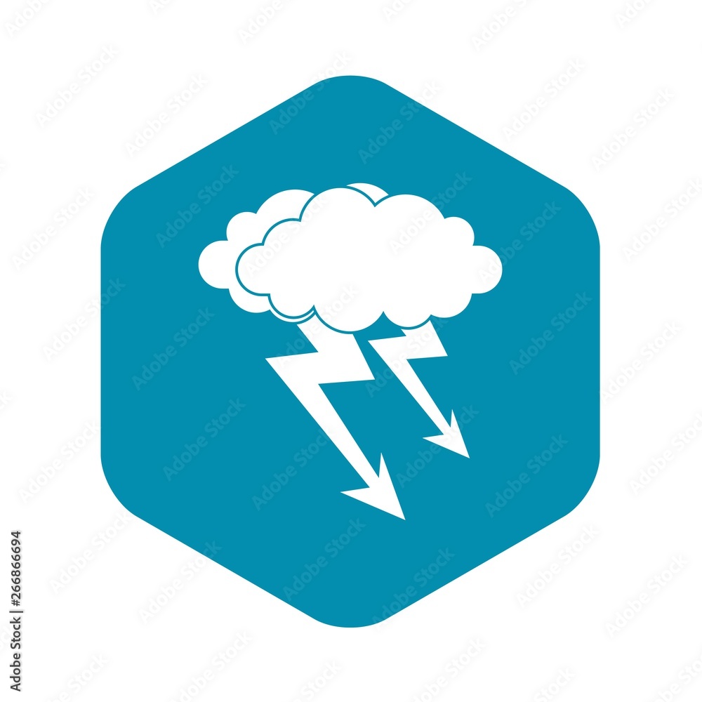 Lightning cloud icon. Simple illustration of lightning cloud vector icon for web Lightning cloud icon. Simple illustration of lightning cloud vector icon for web