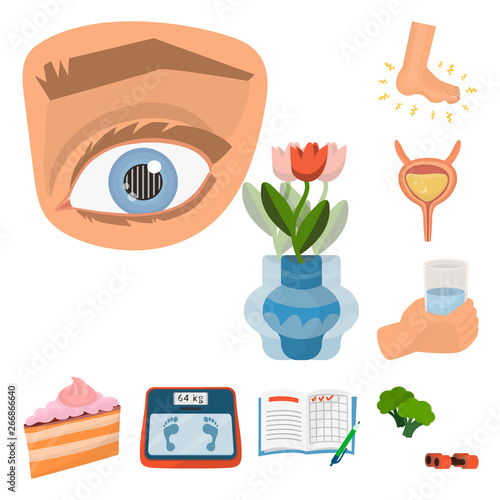 Vector design of mellitus and diabetes icon. Set of mellitus and diet stock symbol for web.