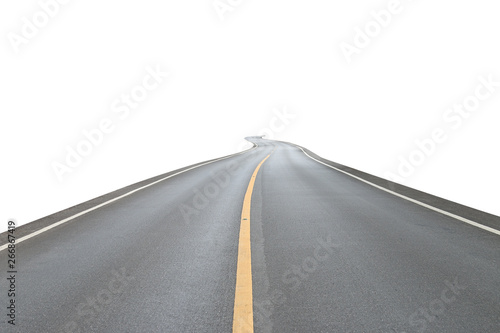 asphalt road on white background
