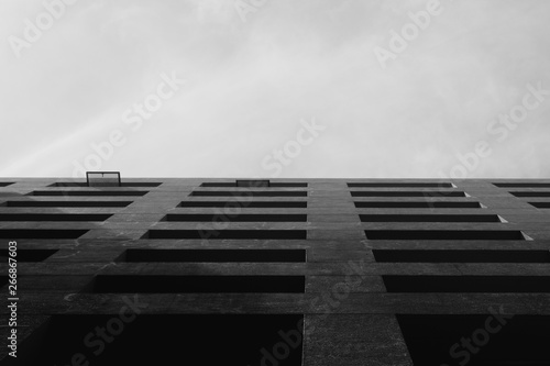 Vintage black and white building background