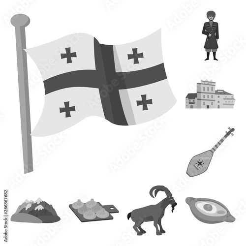 Isolated object of attributes and tourism icon. Set of attributes and national vector icon for stock.