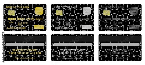 Bank card black tile with white lines backgrounds