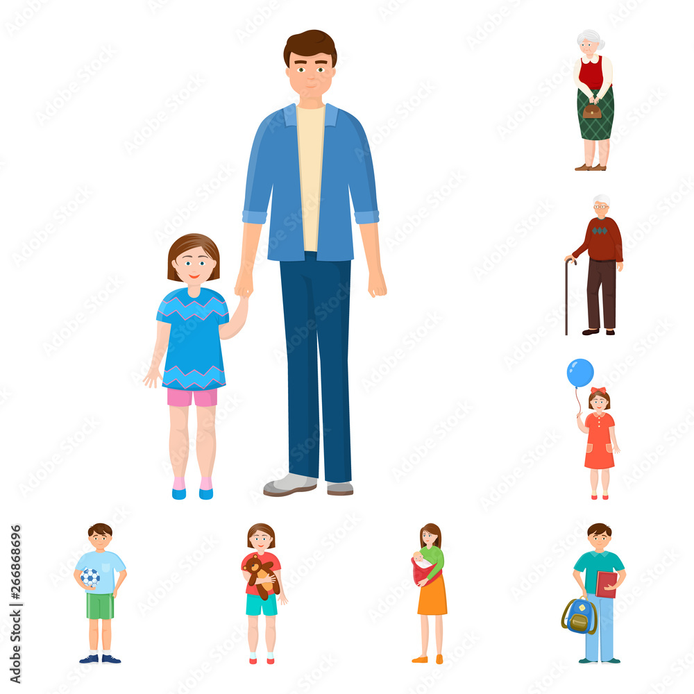 Vector design of family  and people sign. Collection of family  and avatar  stock vector illustration.