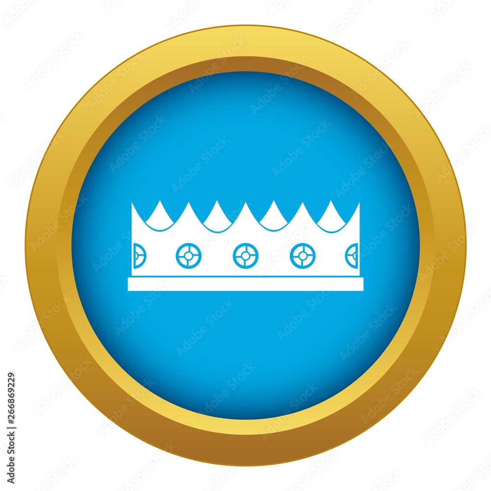 Little crown icon blue vector isolated on white background for any design Little crown icon blue vector isolated on white background for any design