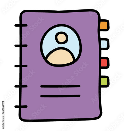 Doodle icon design of an contact book