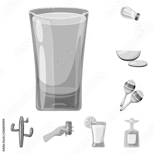 Vector design of fajita and fiesta logo. Collection of fajita and celebration vector icon for stock.