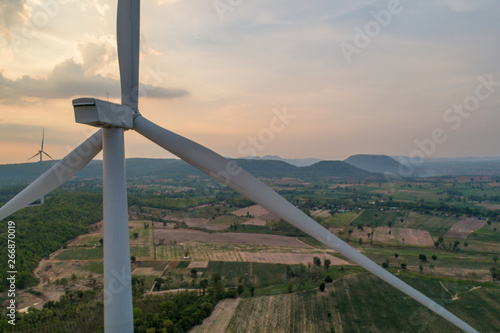 Aerial view wind turbine 