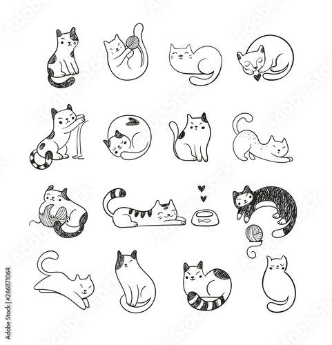Cute doodle cats