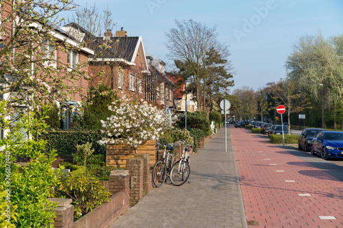 Netherlands  North Holland  Beverwijk  08 April  2019  Beautiful street with private houses.