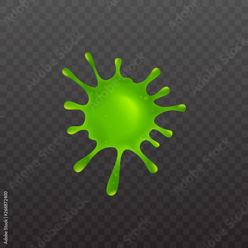 Round blob shape of green slime liquid splatter