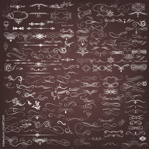 Big collection of vintage decorative vector calligraphic design elements