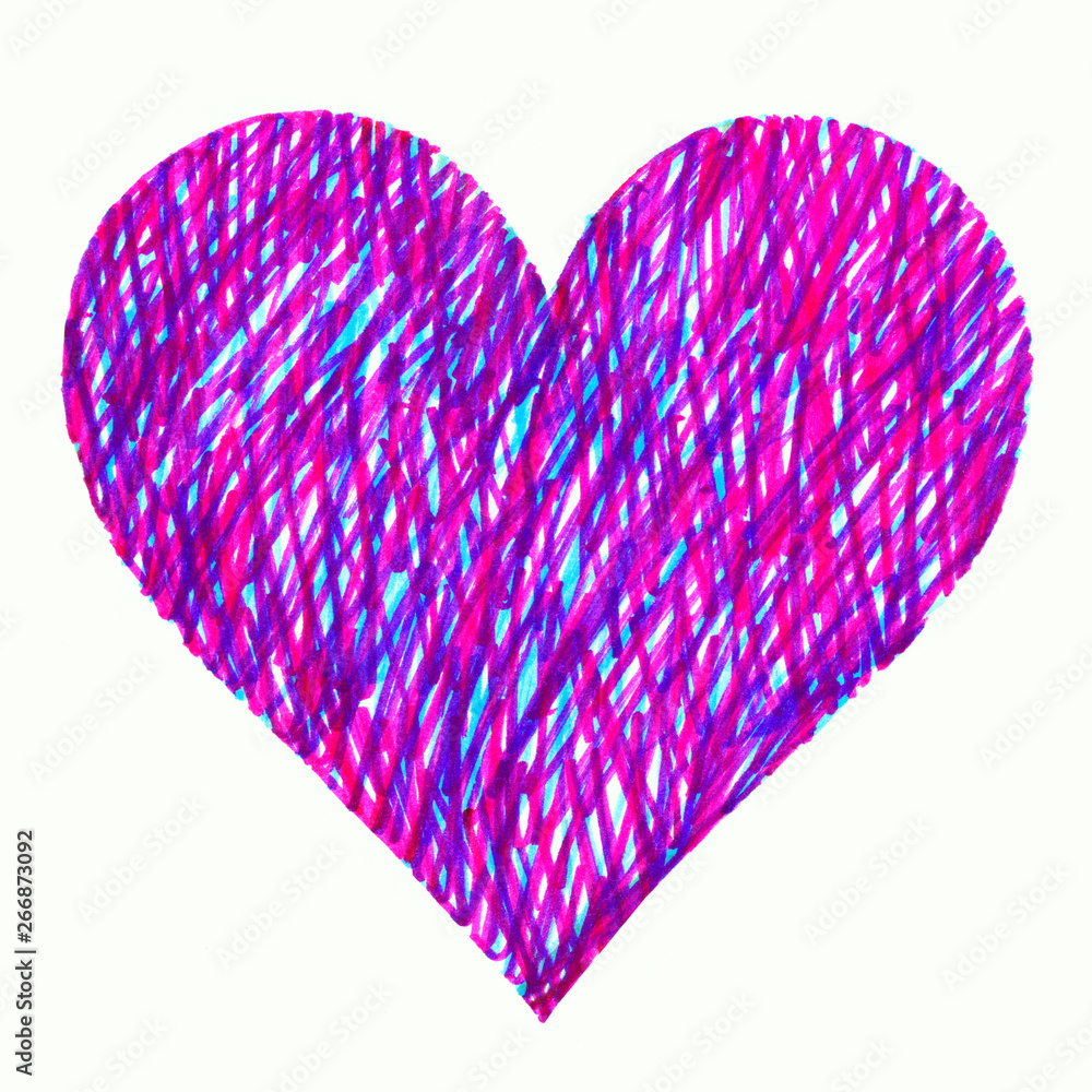 Abstract bright colorful heart on white Abstract bright colorful heart on white