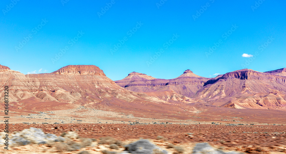 Fototapeta premium A beautiful mountain landscape, a geological wonder . Atlas Mountains, Morocco.